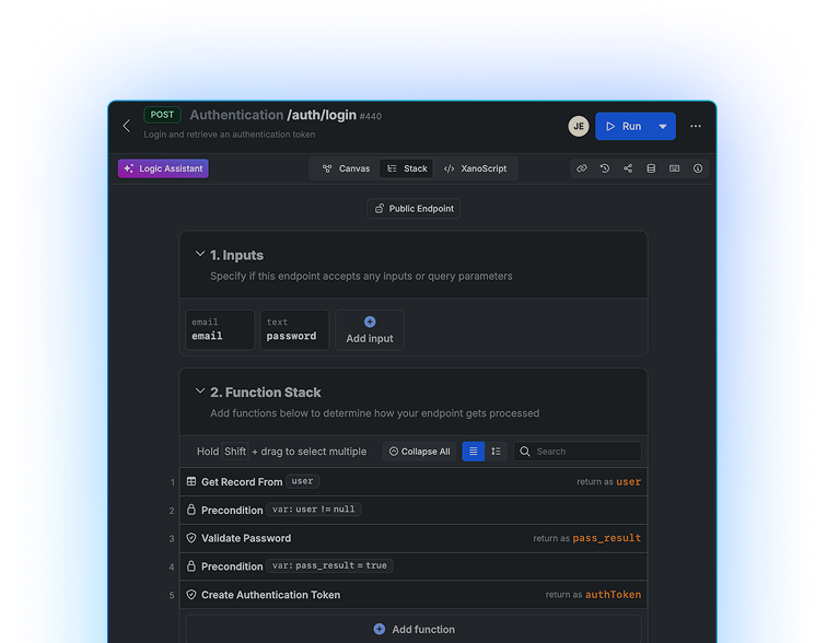 Transform your legacy systems with Xano's <span class='blue-to-neon-gradient'>modern backend</span>
