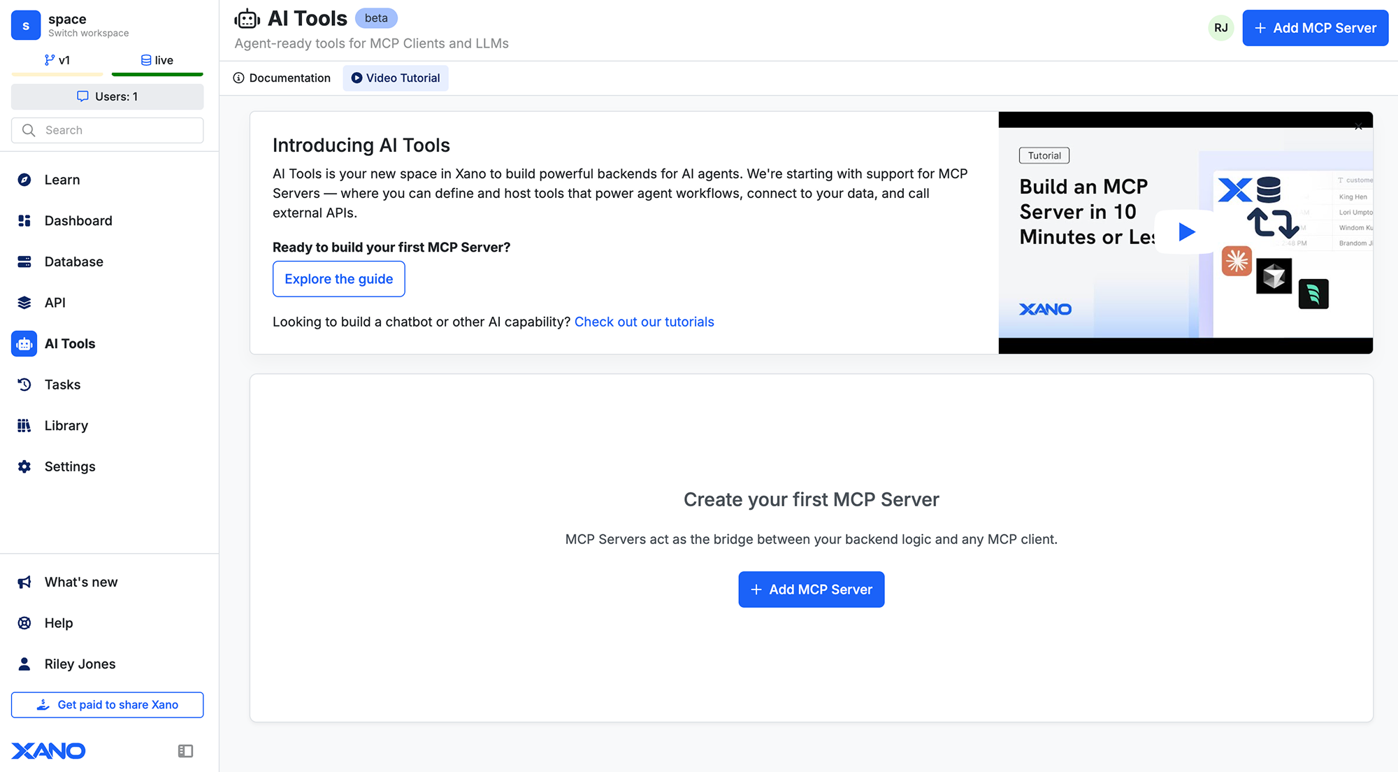 MCP Builder - Create Hosted MCP Servers for AI Agents Visually | Xano