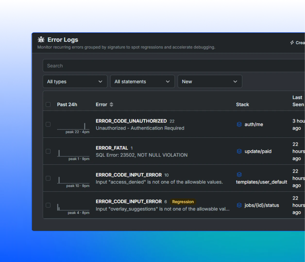 Error logs